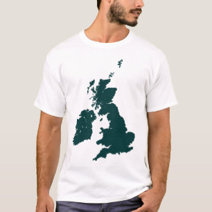 Britische Inseln in Dunkelgrün T-Shirt