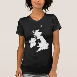 Britische Inseln in Weiß T-Shirt