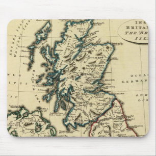 Britische Inseln mit umrissenen Grenzen Mousepad