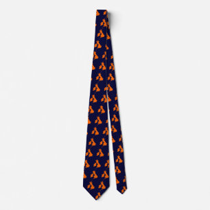 Britische Inseln - Orange auf Marine-Blau Krawatte