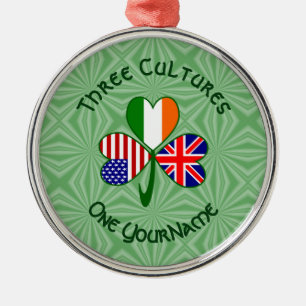 Britische Irische Amerikanische Flagge Kleeblatt P Ornament Aus Metall