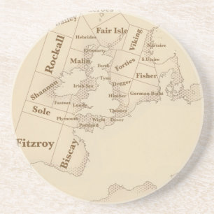 Britische Isles Shipping Forecast im Vintagen Stil Getränkeuntersetzer