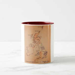 Britische Isles Shipping Forecast im Vintagen Stil Zweifarbige Tasse
