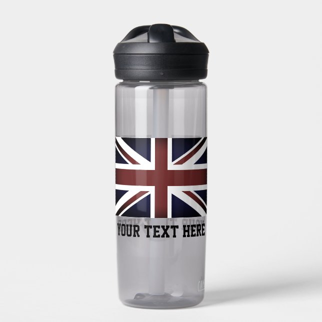 Britische Jack-Flagge - Brunnenflasche Trinkflasche (Vorderseite)