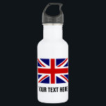 Britische Jack-Flagge Edelstahlflasche<br><div class="desc">Britische Flagge Jack Custom Drink Wasserflasche. Personalisierte Wasserflaschen aus Edelstahl. Die hellglänzende Metallwasserflasche in vielen Farben. Ideal für Sportteams und Outdoor-Aktivitäten. Verwenden Sie in Basketball, Baseball, Fußball, Tennis, Fußball, Volleyball, Wandern, Wandern, Camping, Laufen, Bahn und Feld, Reisen etc. Personalisieren Sie sich mit Ihrem eigenen Namen, Jersey Nummer, Initialen oder Slogan...</div>
