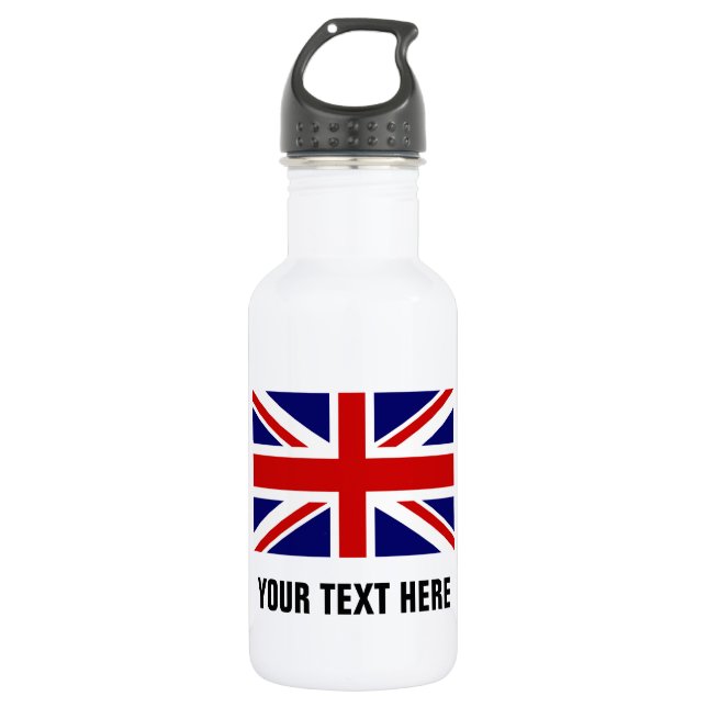 Britische Jack-Flagge Edelstahlflasche (Vorderseite)