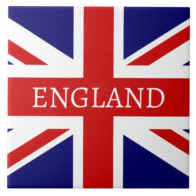 Britische Jack-Flagge Großquadratische Zierkachel Fliese (Vorderseite)