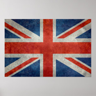 Britische Jack-Flagge im Retrostil Poster