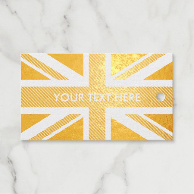 Britische Jack-Flagge mit Sonderprägung für Gold Geschenkanhänger (Vorderseite (Horizontal))