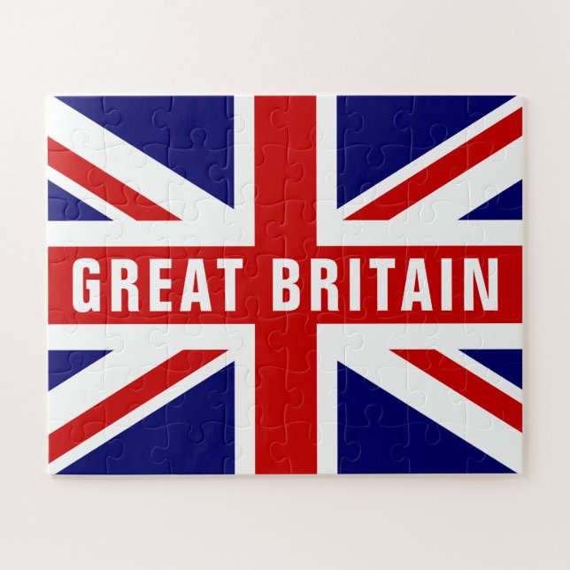 Britische Jack-Flagge-Zollpuzzle in der Geschenkbo Puzzle (Horizontal)