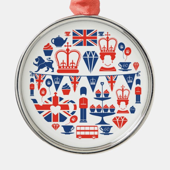 Britische Jubiläum-Ikonen Ornament Aus Metall (Vorne)