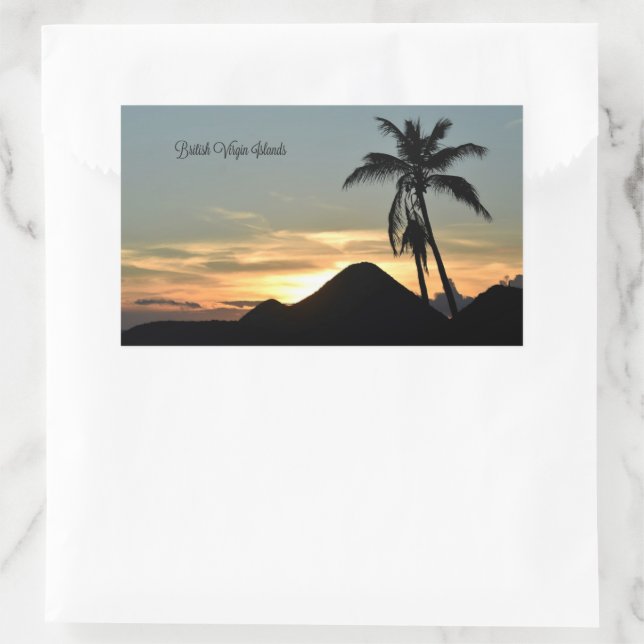 Britische Jungfrau Islands, Sunset Card Rechteckiger Aufkleber (Tasche)