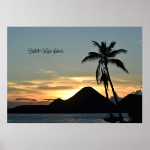 Britische Jungfrau Islands, Sunset Poster