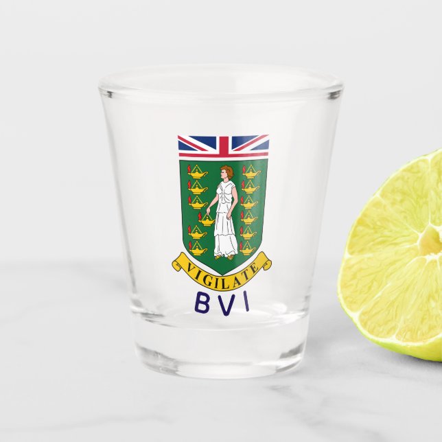 Britische Jungfrauen Schnapsglas (Vorderseite)