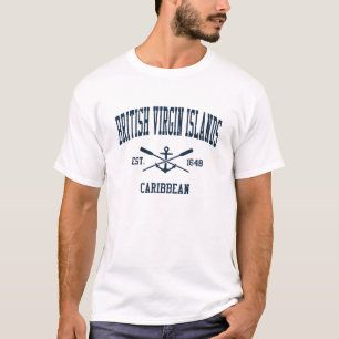 Britische Jungfrauen Vintag Navy Crossed Oars T-Shirt