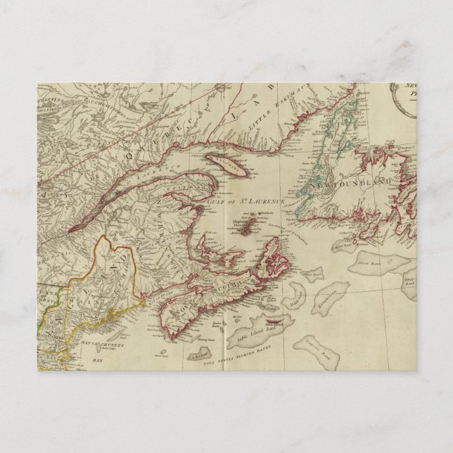 Britische Kolonien Nordamerika, New England Postkarte (Vorderseite)