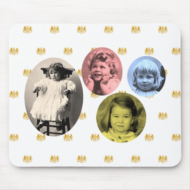 Britische Königsmädchen mit Wappen Mousepad (Vorne)