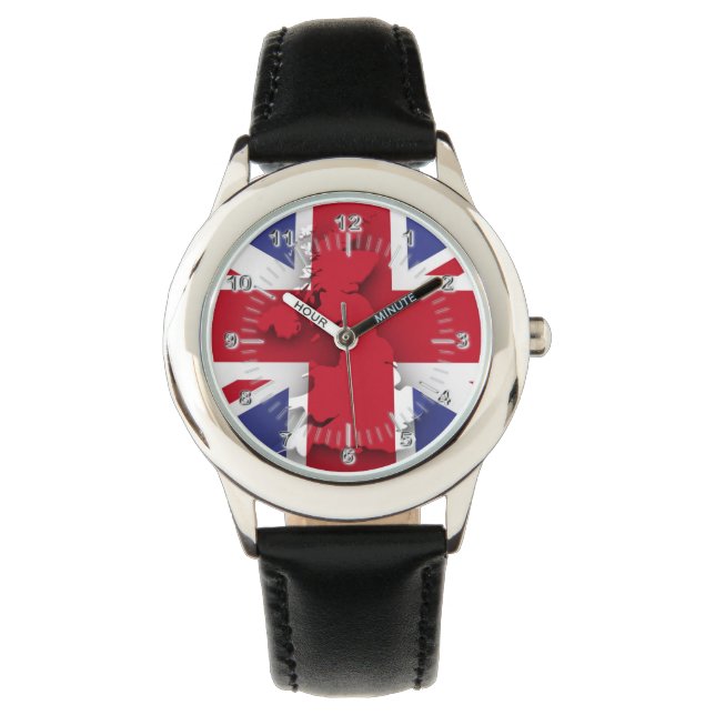 Britische Landesflagge Armbanduhr (Vorderseite)