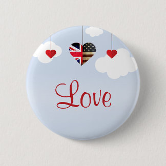 Britische Liebe Hearts Königliche Hochzeit Button