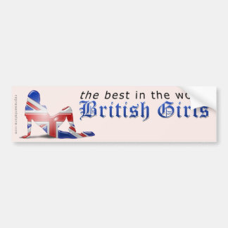 Britische Mädchen-Silhouette-Flagge Autoaufkleber