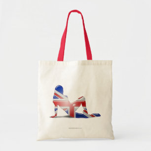 Britische Mädchen-Silhouette-Flagge Tragetasche