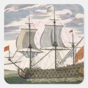 Britische Marine: ein erstklassiges Schiff, das di Quadratischer Aufkleber