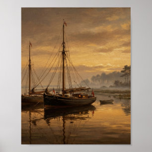 Britische maritime Tall Ship Sloops II Poster