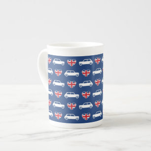 Britische Mini Cooper Herzen - Blau Prozellantasse