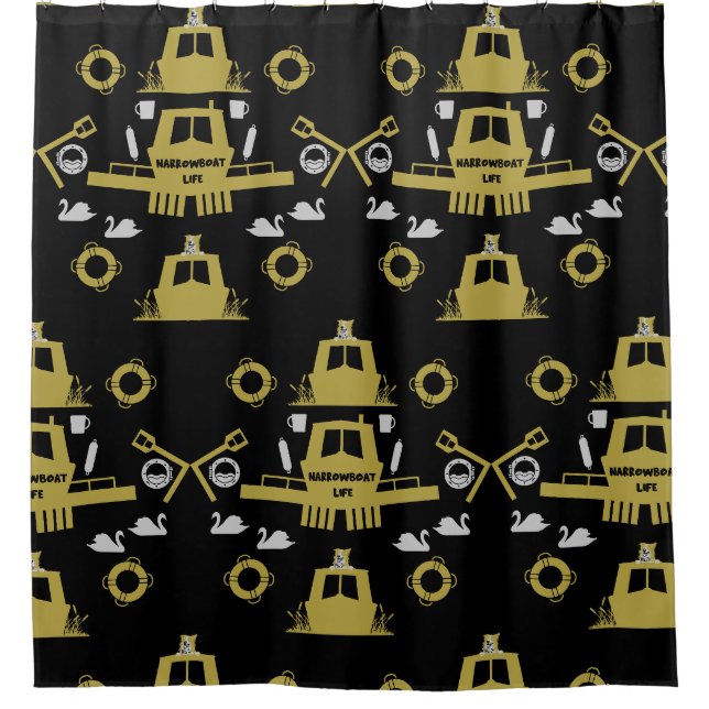 Britische Narrowboat-Geschenke Duschvorhang (Vorderseite)