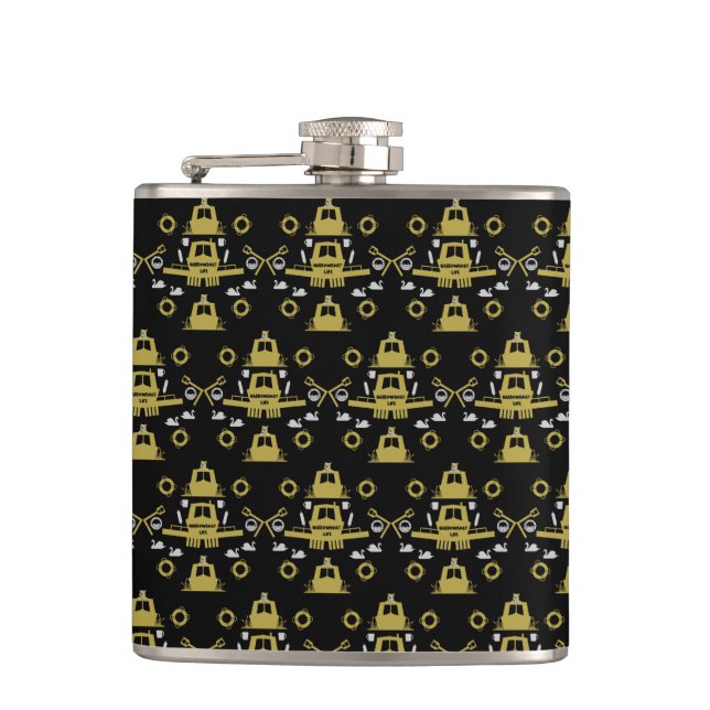 Britische Narrowboat-Geschenke Flachmann (Vorderseite)