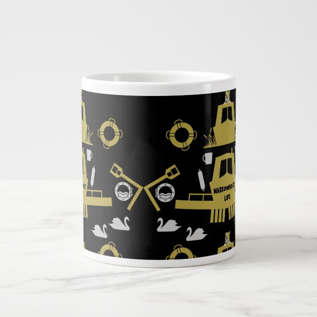 Britische Narrowboat-Geschenke Jumbo-Tasse (Vorderseite)