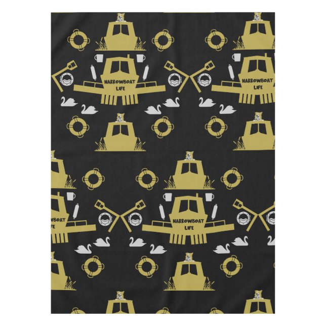 Britische Narrowboat-Geschenke Tischdecke (Vorderseite)