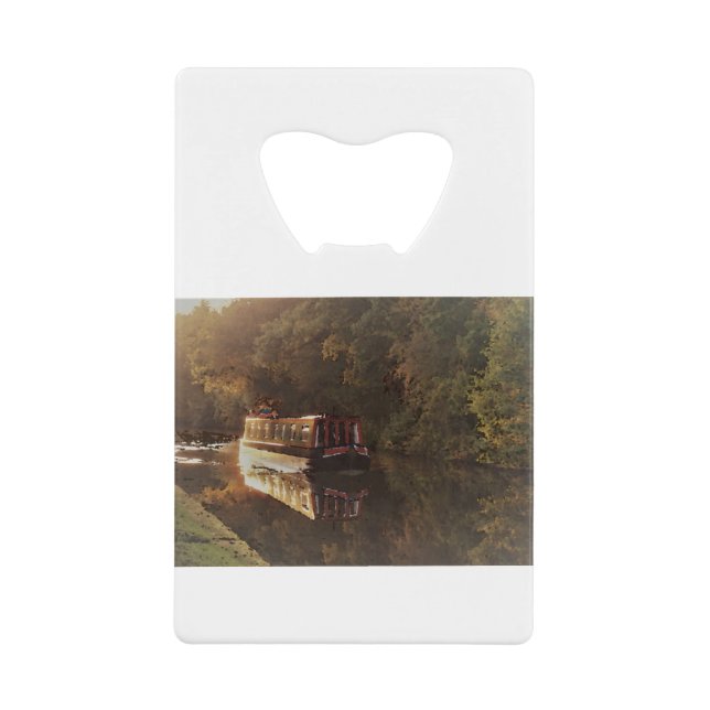 Britische Narrowboat-Malerei Geldbeutel Flaschenöffner (Vorderseite)