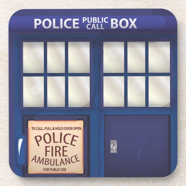 Britische Polizeibox Untersetzer (Vorderseite)