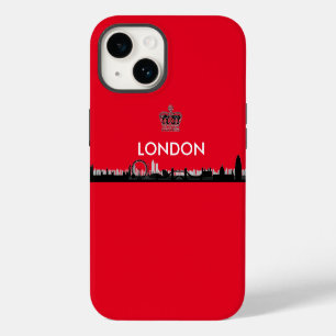 Britische rote London-Skyline iPhone 14 Hülle