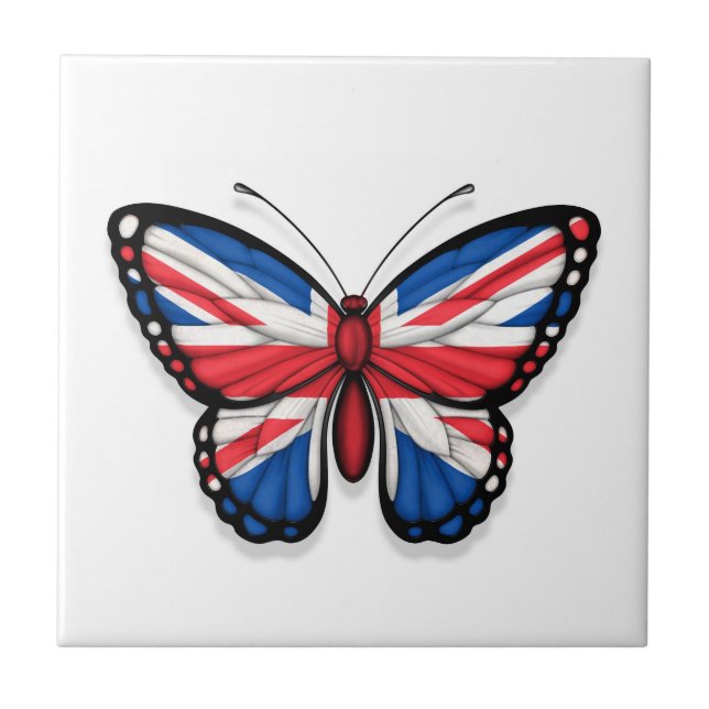Britische Schmetterlings-Flagge Fliese (Vorderseite)