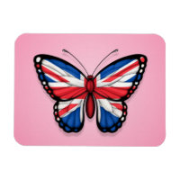 Britische Schmetterlingsflagge in Rosa