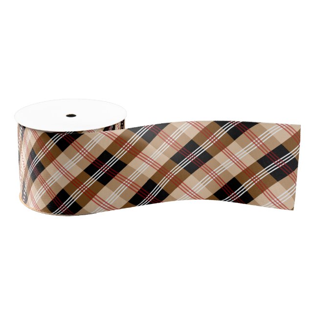 Britische Schwarz-Bein-Tartan Ripsband (Spule)