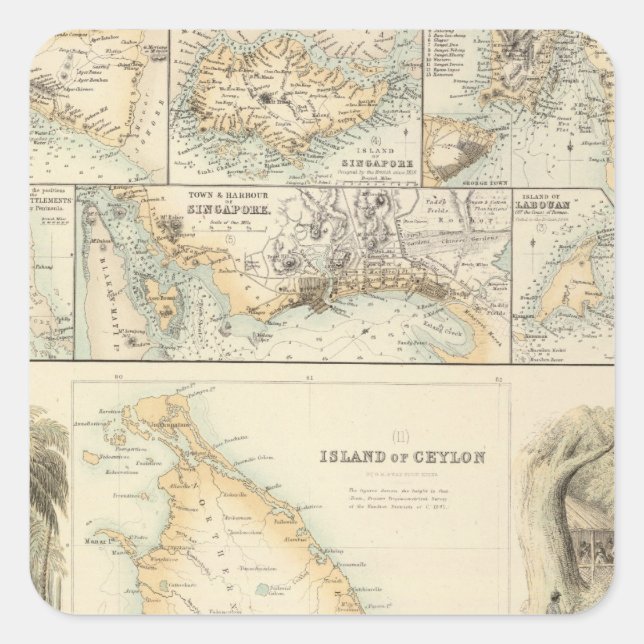 Britische Staatssessions im Indischen Meer Quadratischer Aufkleber (Vorderseite)