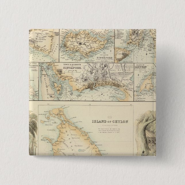 Britische Staatssessions in der Indischen See Button (Vorderseite)