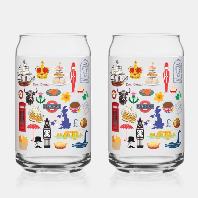 Britische Symbole Dosenglas (Vorderseite)