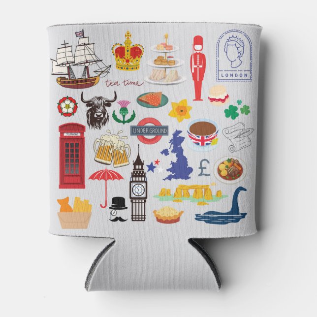 Britische Symbole Dosenkühler (Vorderseite)