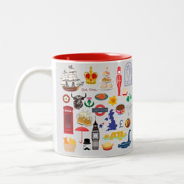 Britische Symbole Zweifarbige Tasse (Links)