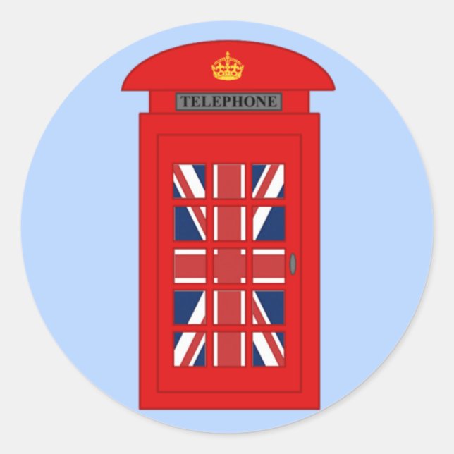Britische Telefonbox Runder Aufkleber (Vorderseite)
