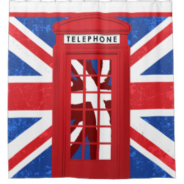 Britische Telefonzelle Duschvorhang