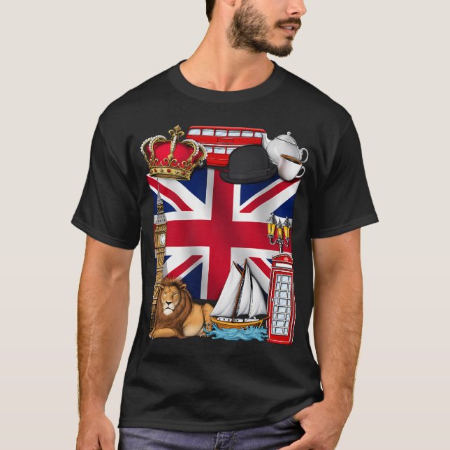 Britische UK-Flagge T-Shirt (Vorderseite)