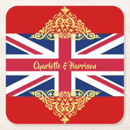 Britische Union Jack Flag Patriotic Wedding Rechteckiger Pappuntersetzer