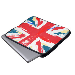 Britische Union Jack Flagge Vintage Abgenutzt Laptopschutzhülle
