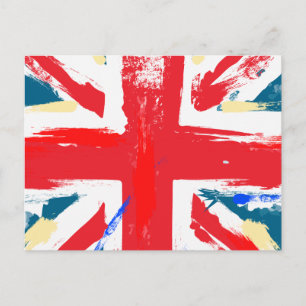 Britische Union Jack Flagge Vintage Abgenutzt Postkarte