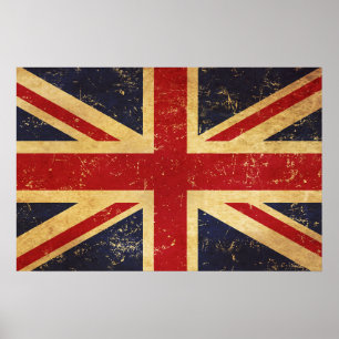 Britische Union Jack Flagge Vintage Poster